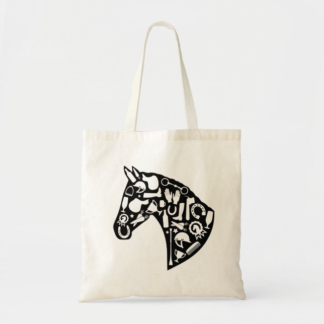 Horse Head Tote Bag Tygkasse (Framsidan)