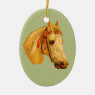 Horse Head Vintage Art Ornament