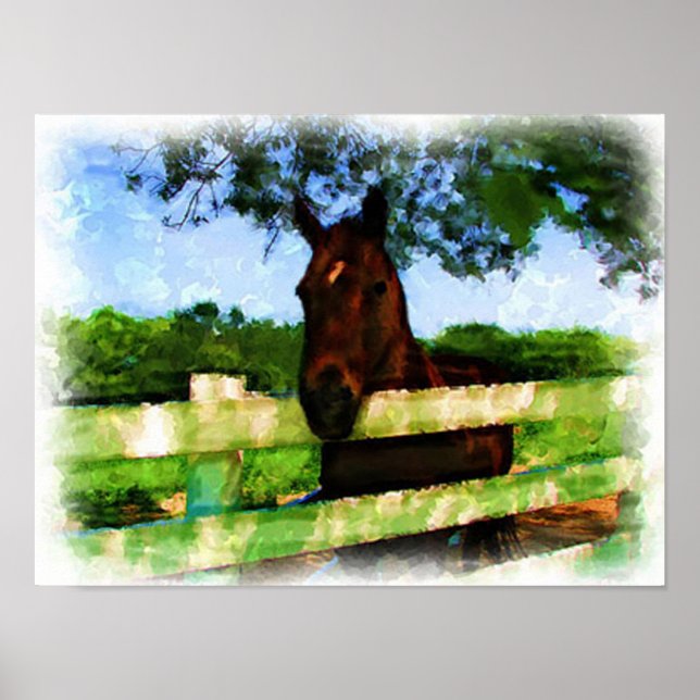 Horse Hej Watercolor Poster (Framsidan)