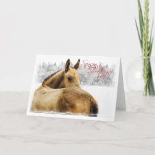 Horse Helgdag julkort Helgkort