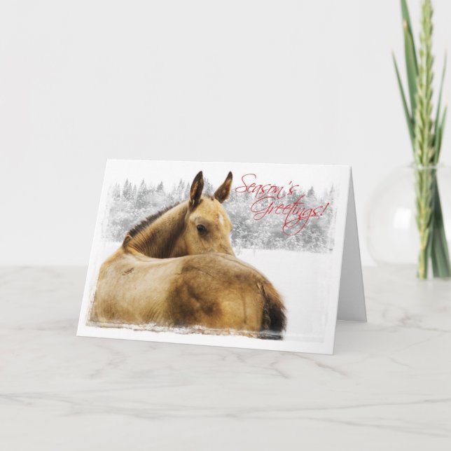 Horse Helgdag julkort Helgkort (Framsida)