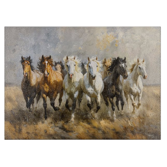 Horse Herd Galloping Mustang Painting (Framsidan)