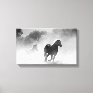 Horse Herd | Svartvit Canvastryck