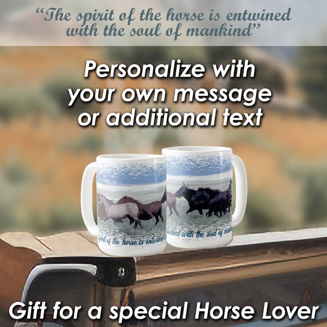Horse Herd Vild Horse Spirit Kaffemugg (Skapare uppladdad)