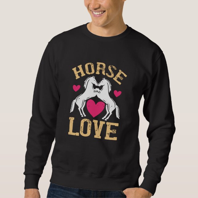 Horse - Horse Kärlek Lång Ärmad Tröja (Framsida)