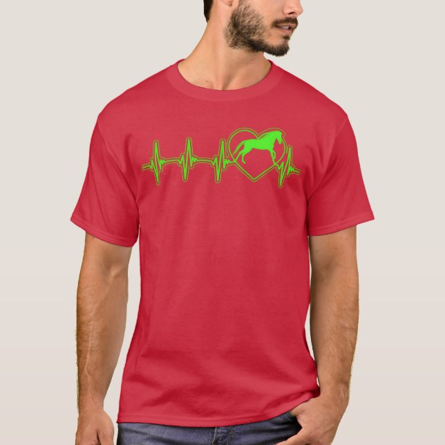 Horse Horses Heartslag retro T Shirt (Framsida)