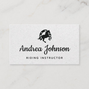 Horse Horseshoe Grått Kraft Papper Riding Instruct Visitkort