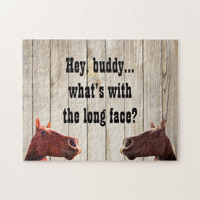 Horse Humor Jigszle Puzzle Pussel (Horisontell)