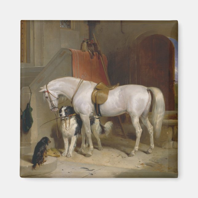 Horse hund Favorites målar konst Landseer Properti Magnet (Framsidan)