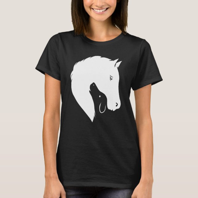 Horse Hund Silhouette Equine Hund Animal Outfit T Shirt (Framsida)