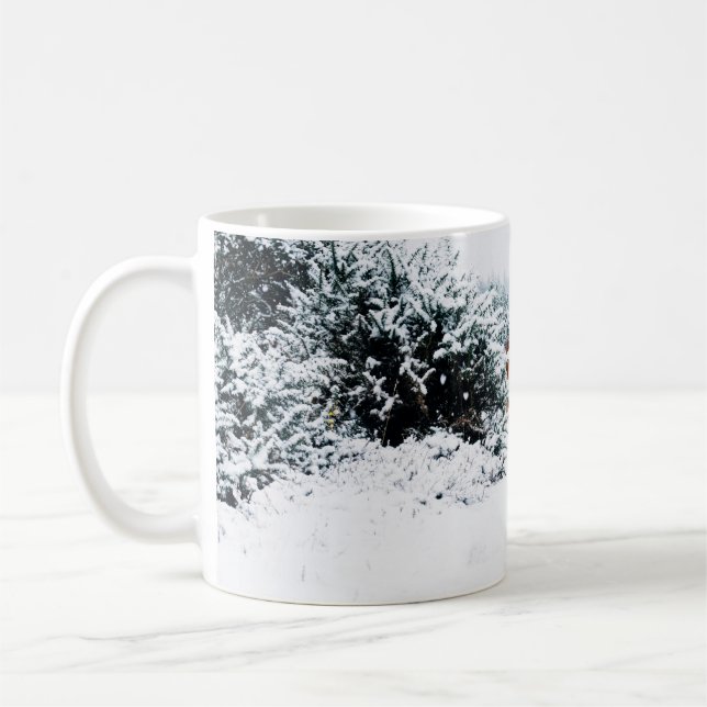 HORSE I FALLANDE SNÖ KAFFEMUGG (Vänster)
