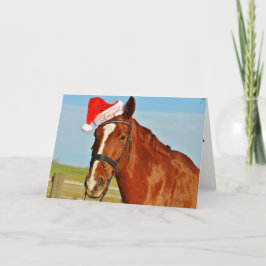Horse i Santa Hat Helgkort