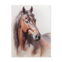Horse Illustration Brown Horse Postcross