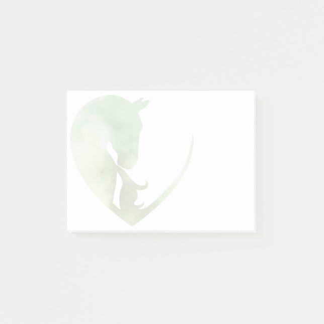 Horse in Heart - Grönt Post it Notes Post-it Block (Framsida)
