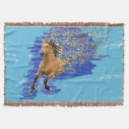 Horse in Motion Abstract Digital Art Throw Blanket Filt