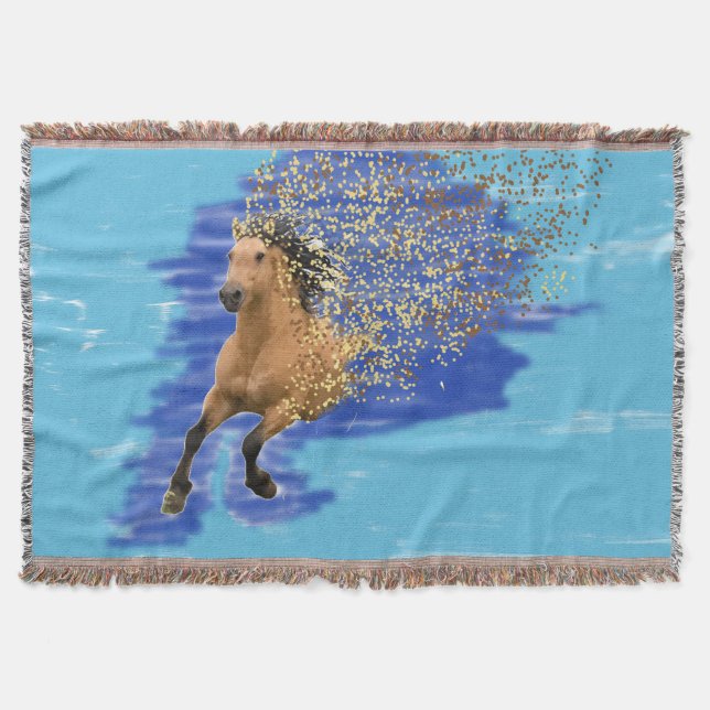 Horse in Motion Abstract Digital Art Throw Blanket Filt (Framsidan)