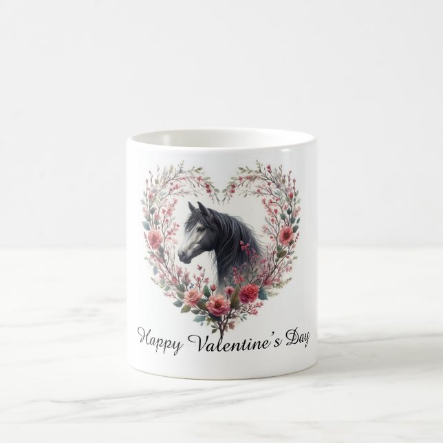 Horse in Wildflower Heart – Valentine’s Day Mug Kaffemugg (Center)
