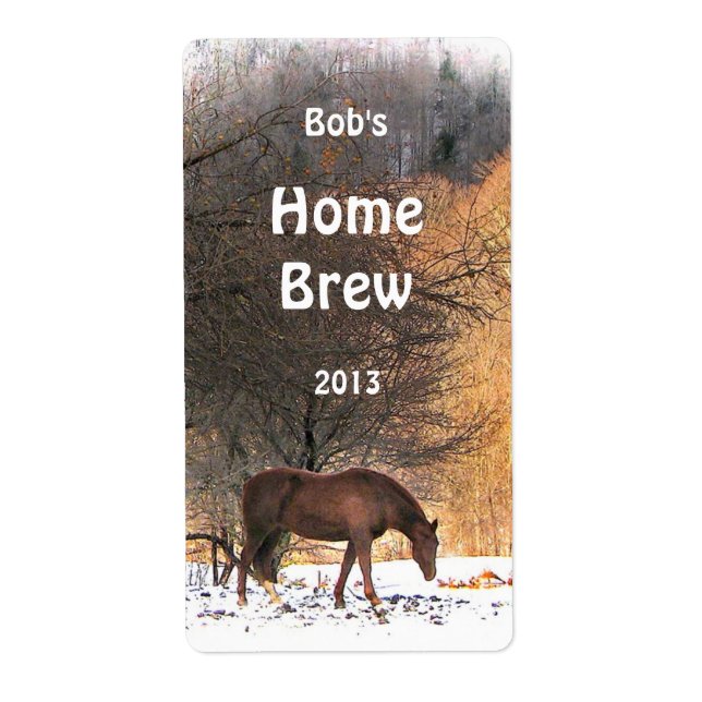 Horse in Winter Beer Label Fraktsedel (Framsidan)