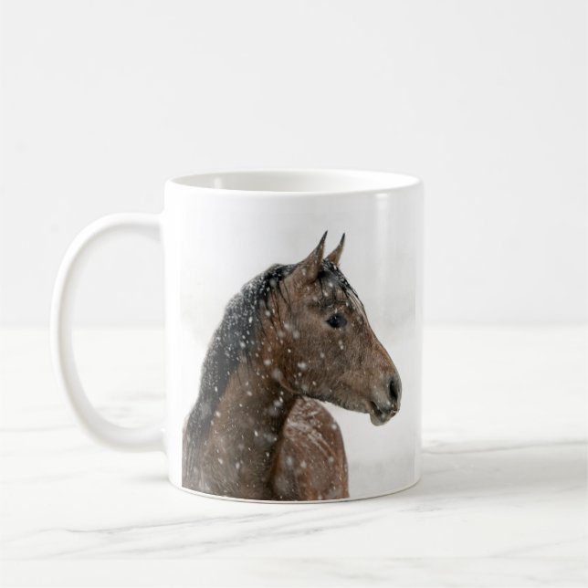 Horse in Winter Kaffemugg (Vänster)