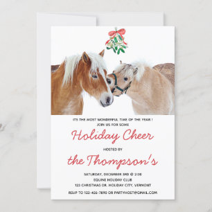 Horse jul Mistletoe Equestrian Cute Ponies Inbjudningar
