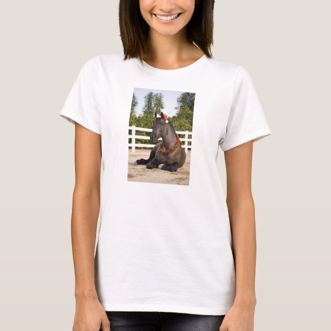 Horse jul Shirt Tee Shirt (Framsida)