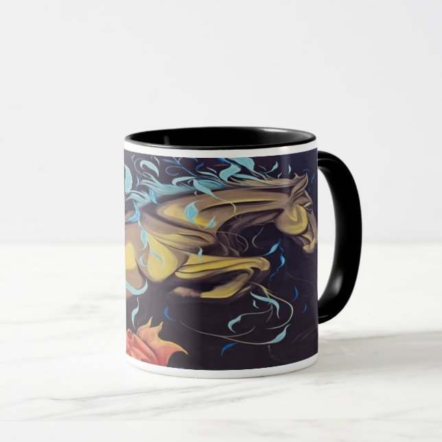 Horse Jump Abstrakt Graffiti Design Mugg (Framsida höger)