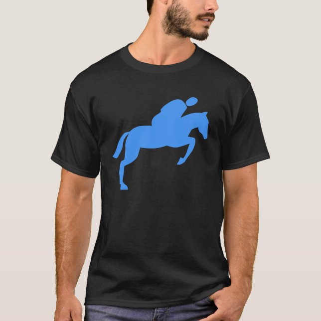 Horse Jumping - Baby blue T Shirt (Framsida)