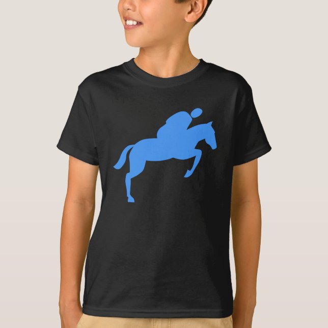 Horse Jumping - Baby blue T-shirt (Framsida)