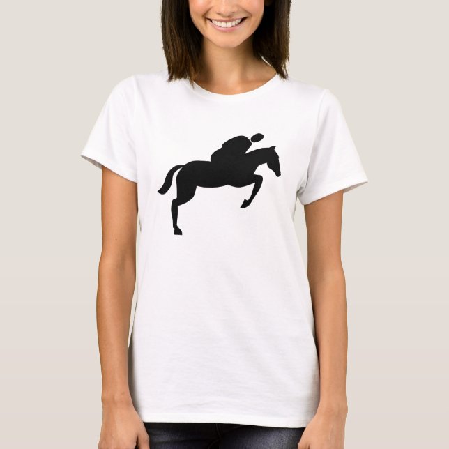 Horse Jumping - Black T Shirt (Framsida)
