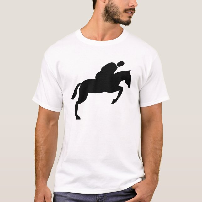 Horse Jumping - Black T-shirt (Framsida)