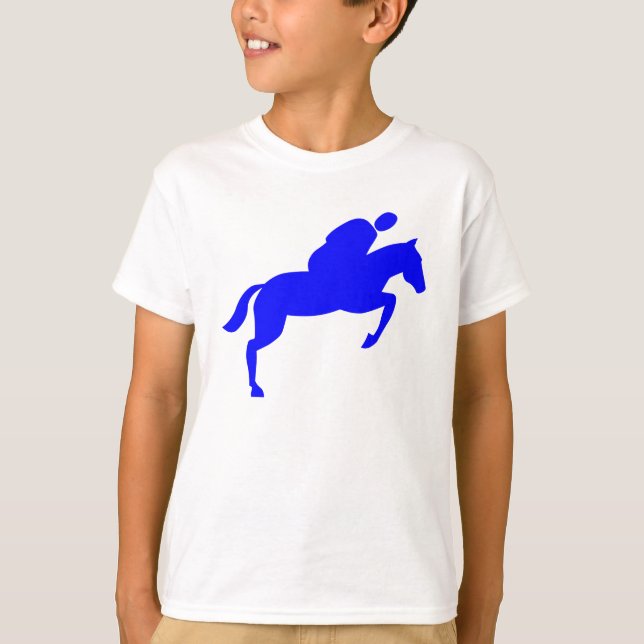 Horse Jumping - Blue T-shirt (Framsida)