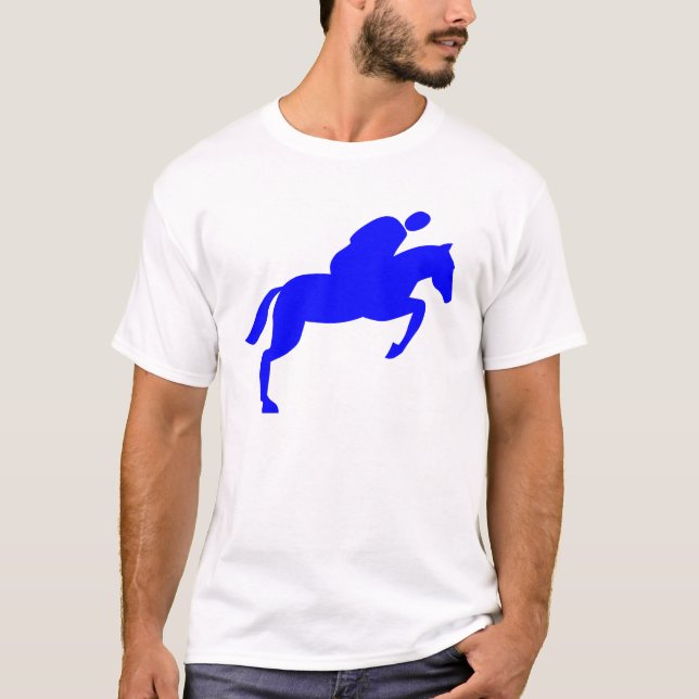 Horse Jumping - Blue Tee Shirt (Framsida)