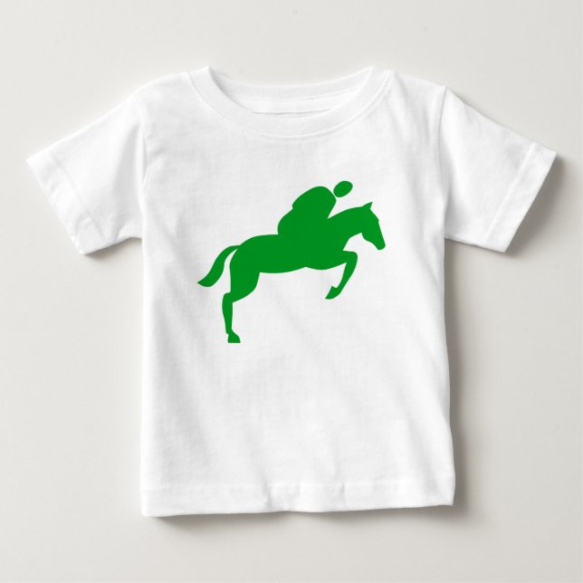 Horse Jumping - Grass Grönt T Shirt (Framsida)