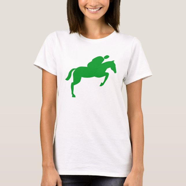 Horse Jumping - Grass Grönt T-shirt (Framsida)