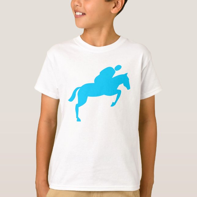 Horse Jumping - Himlar Blue T Shirt (Framsida)