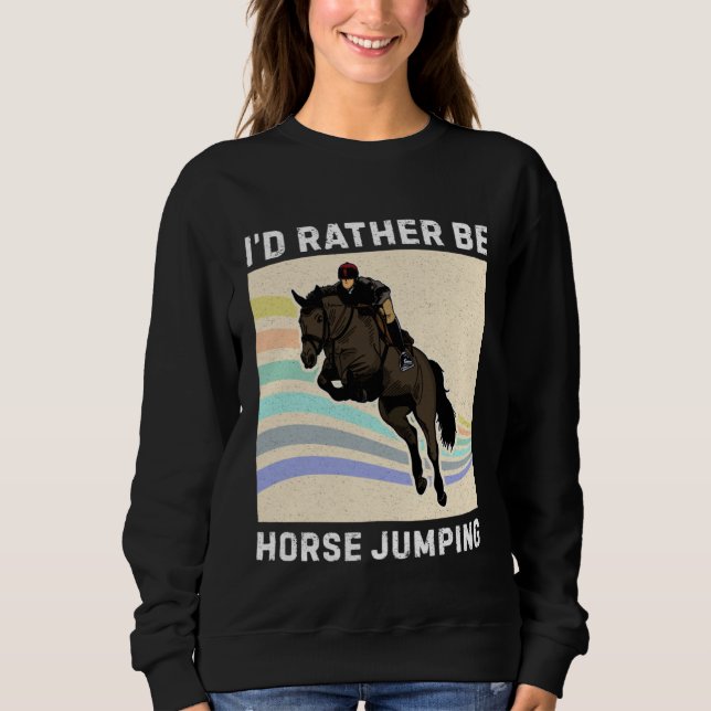 Horse Jumping Horse Equestrian Breeder Horsewoman T Shirt (Framsida)