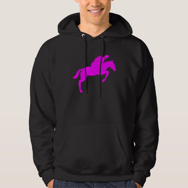 Horse Jumping - Magenta Sweatshirt Med Luva (Framsida)