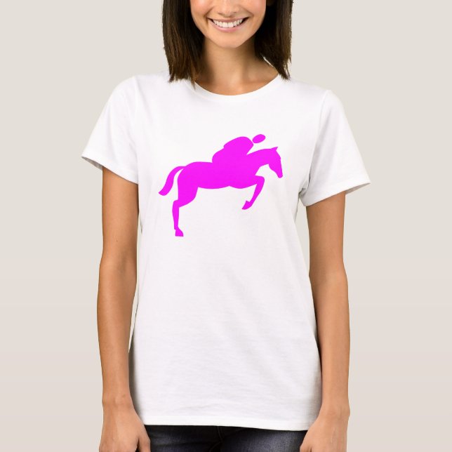 Horse Jumping - Magenta T-shirt (Framsida)