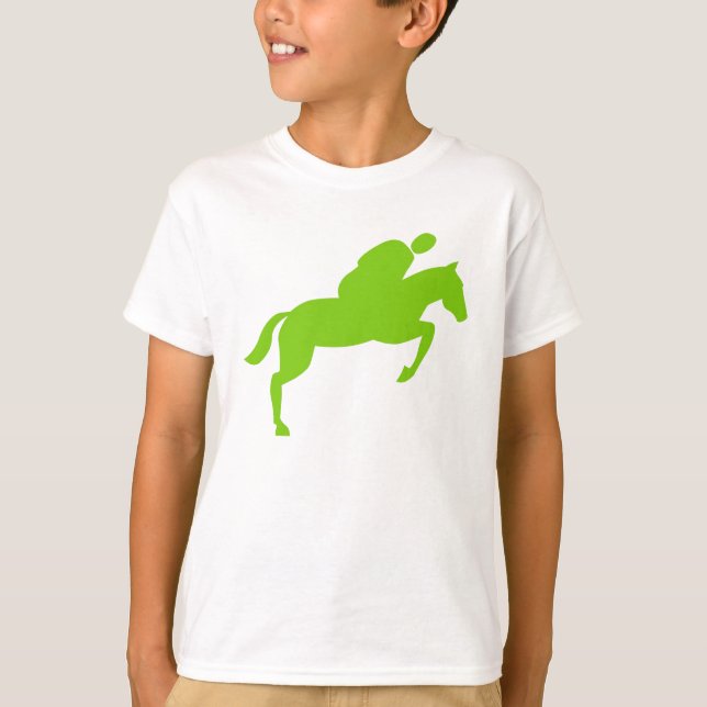 Horse Jumping - Martian Grönt Tee (Framsida)