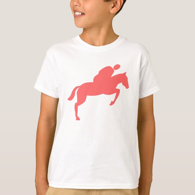 Horse Jumping - Tropical Rosa Tee (Framsida)
