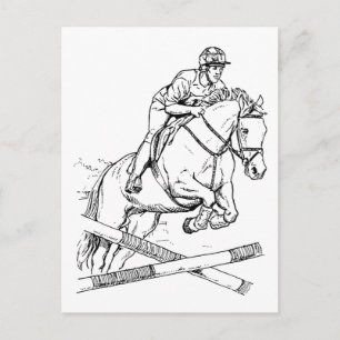 Horse Jumping Vykort