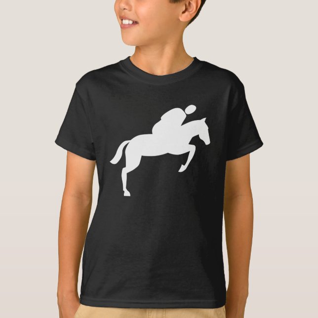 Horse Jumping - White T Shirt (Framsida)