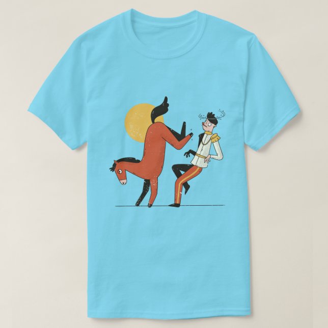 Horse Kicking Jockey T-Shirt (Design framsida)