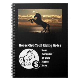 Horse Klubb Trail Riding Monogram Photo Anteckningsbok
