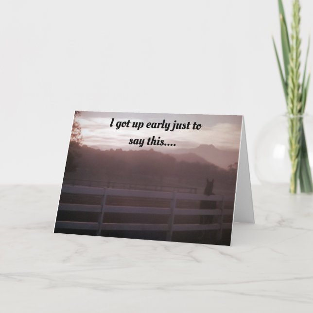 HORSE KUNDE INTE VÄNTA SÄGA *GRATTIS PÅ FÖDELSEDAG KORT (Framsida)