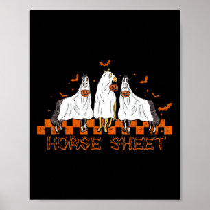 Horse Lakan Halloween Ghost Horse Pumpkin Costume Poster