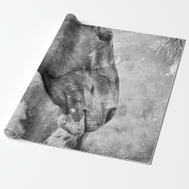 Horse Land Rustic Black and White Decoupage Presentpapper