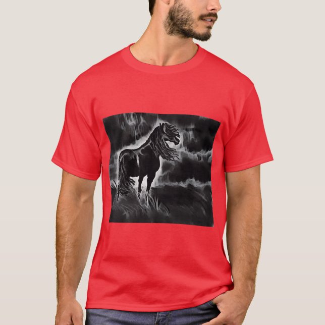 Horse Long Hair Made of Clouds kompis T Shirt (Framsida)