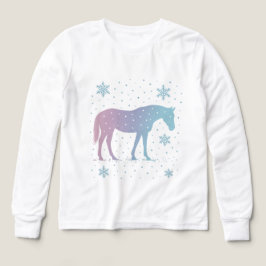 Horse Long Sleeve Shirt Girls– Winter Horse  T Shirt