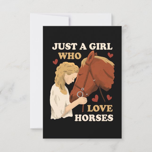Horse Lover A Girl Who Loves Horses Tack Kort (Framsida)